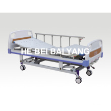 (A-36) Cama de hospital móvil manual de tres funciones con la cabeza de la cama del ABS